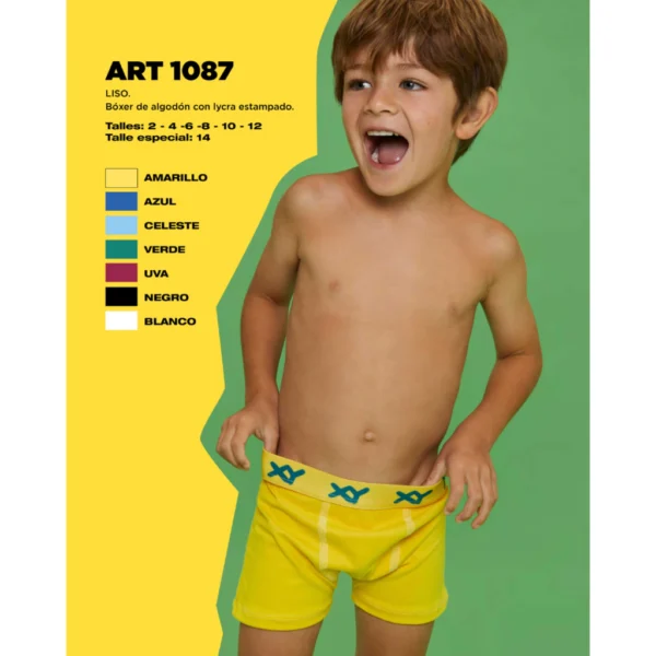 XY1087 - BOXER ALG-LY LISO NIÑOS XY T.2-14