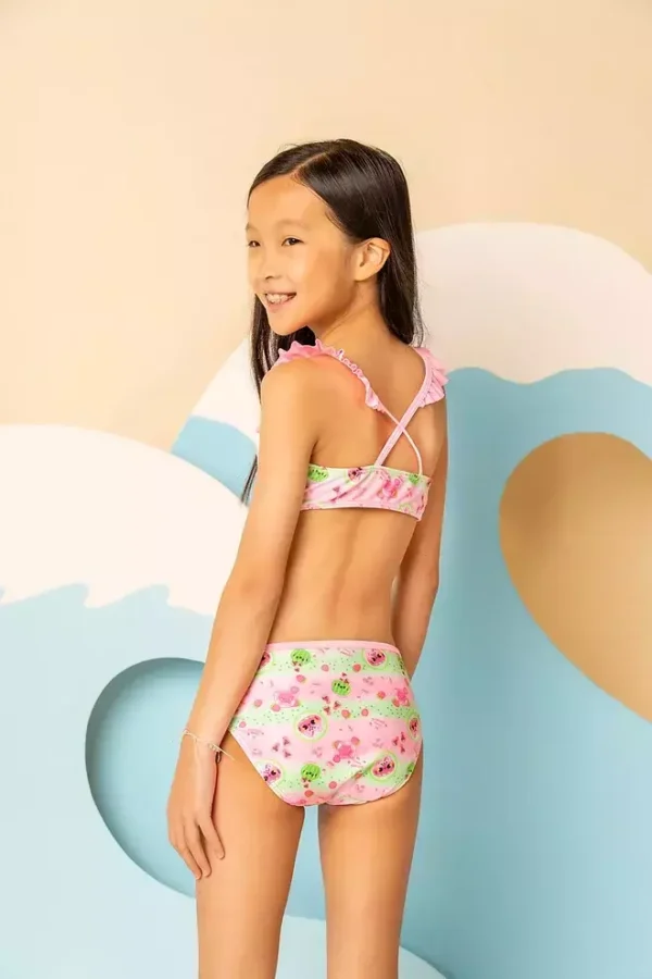 EL2514 - BIKINI ESTAMPADA TOP C- VOLADOS NIÑA ELEMENTO - Imagen 2