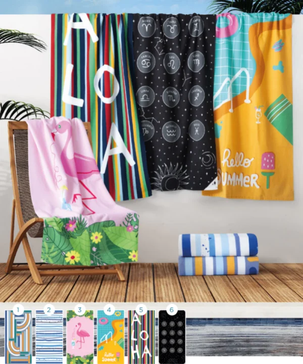 VA4065 - TOALLON PLAYERO ESTAMPADO MICROFIBRA JEAN CARTIER 70X140CM