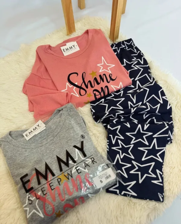 EM6308 - Pijama Dama Estampado "Shine On" EMMY S-XL - Imagen 2