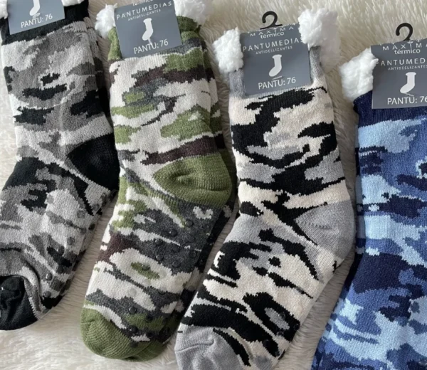 MX0076 - PANTUMEDIAS HOMBRE CAMUFLADAS CON PELUCHE Y ANTIDESLIZANTE