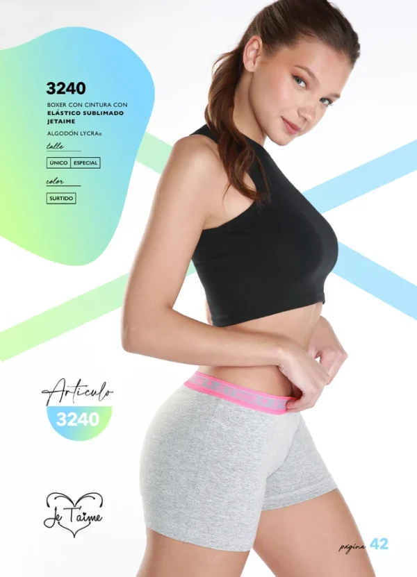 JT3240E - PACK X2 BOXER JUVENIL ALG-LY C-CINTURA ALG-LY JE T´AIME T.E - Imagen 3
