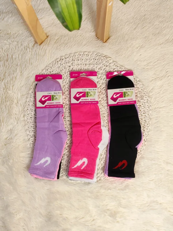LL0302 - PACK X3 MEDIAS DAMA TIPO TENIS ECONOMICA